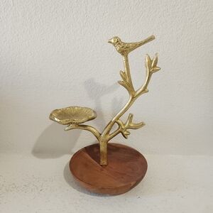 Metal Jewelry Display Stand with Wood Holder
